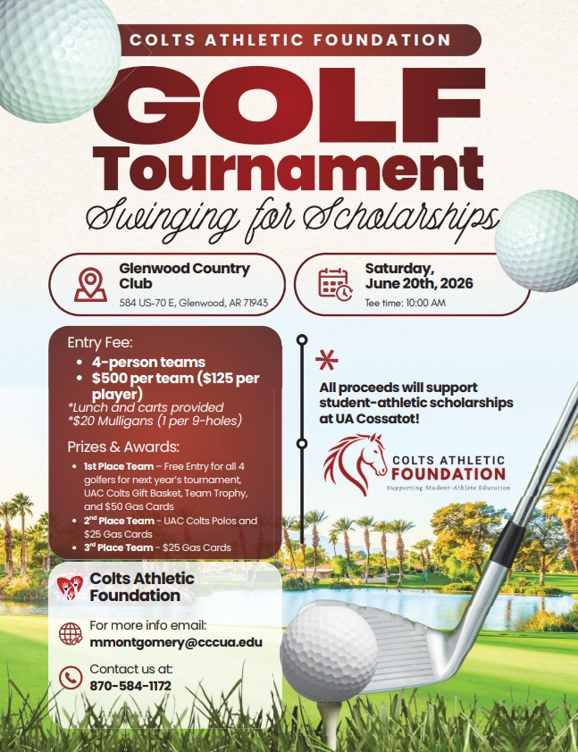 Colts Athletics Golf Tournament 2026 - June 20th in Glenwood